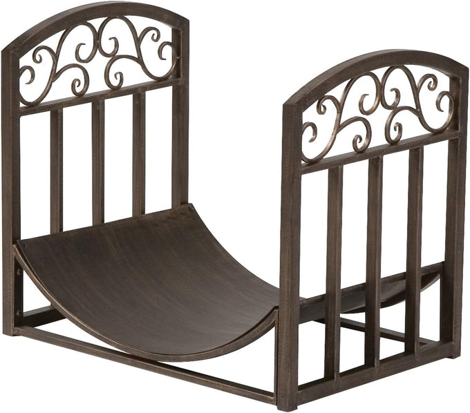 Panacea 15919 Log Bin with Scrolls, Brushed Bronze
