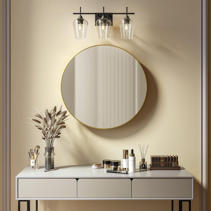 VONLUCE 3 Light Bathroom Vanity Light Fixture,Matte Black