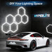 HYPERLITE Gen II Hexagon Garage Lights: 168W 16800LM 5 Grids Hexagon Led Light, 6500K Ultra Bright Honeycomb Hex Lights, Durable Design for Garage, Shop, Basement, Barber, Homegym