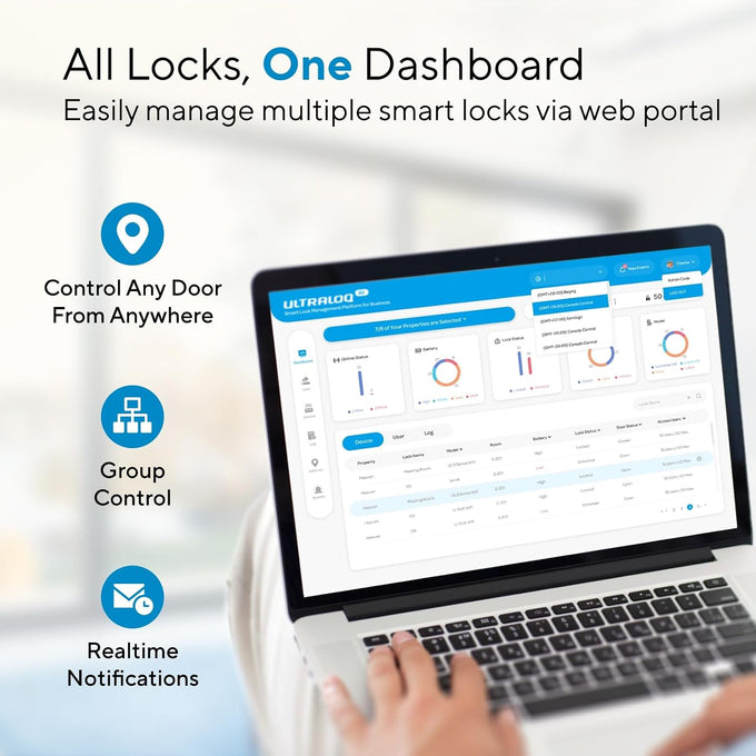 ULTRALOQ U-Bolt Pro WiFi Smart Lock with Door Sensor, App Remote Control