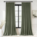 StangH Sage Green Pinch Pleat Velvet Curtains 96 Inches Long 2 Panels