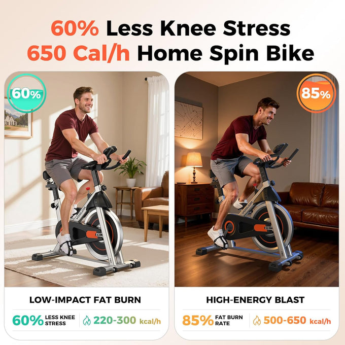 YOSUDA Exercise Bike, Magnetic Friction Stationary Bike with App Training