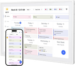 10.1" Digital Calendar, Smart Touchscreen Chore Chart & Planner, White