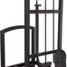 Lavish Home Fireplace Tool Set and Log Rack, Matte Black, 5-Piece-Set