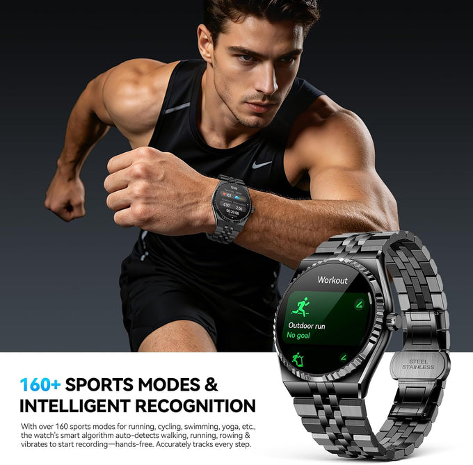 Luxury Smart Watch for Men, Bluetooth Calls, Activity Tracker, Android iOS