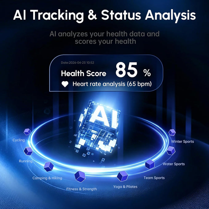 Screenless Fitness Tracker Smart Band, Sleep, HRV, Heart Rate, SpO2