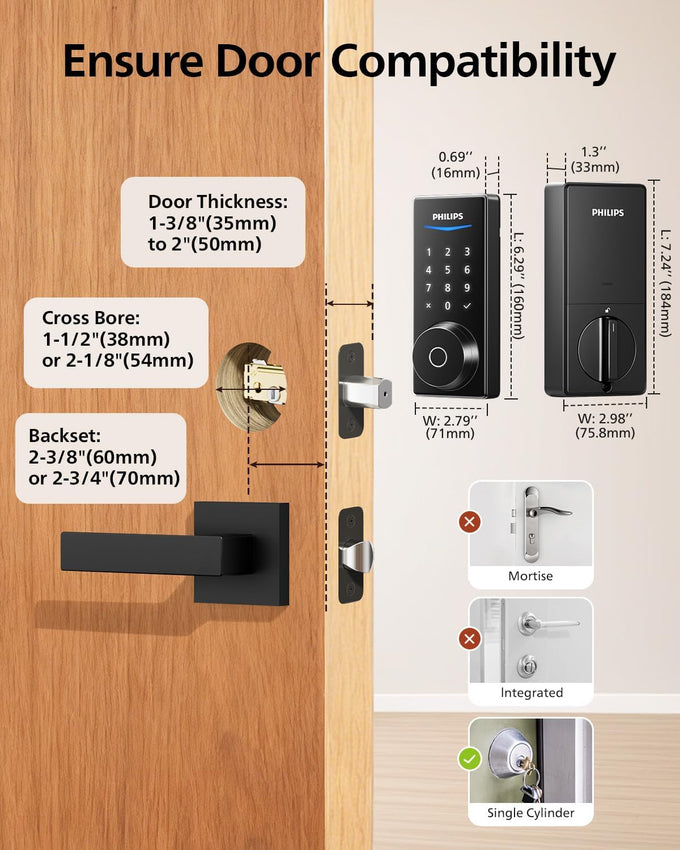 Philips Wi-Fi Smart Door Lock, Fingerprint Door Lock