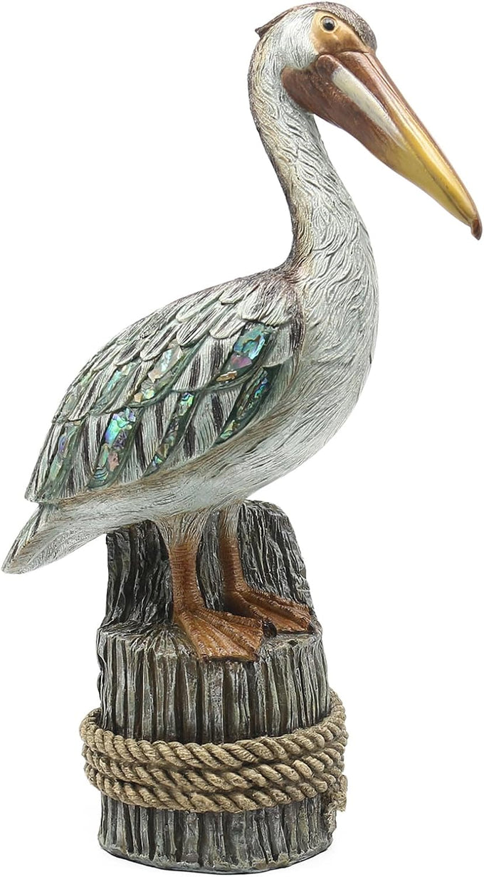 Lukitas Standing Pelican Statue and Sculpture Coastal Decor, Resin 14''