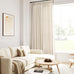 Guken Pinch Pleated Linen Curtains 98 Inches Long 2 Panels Set for Living Room Bedroom Natural Cream Farmhouse Modern Light Filtering Semi Sheer Pleat Drapes Back Tab Window Privacy Beige Ivory 40x98