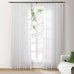 TWOPAGES Beige Pinch Pleated Voile Sheer Window Curtain, 36Wx96L, 1 Panel
