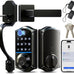 Veise VE017-H 8-in-1 Fingerprint Smart Front Door Lock Set, Matte Black