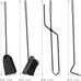 Relaxdays 5-Piece Fireplace Companion Set Cast Iron Utility Accessories, Modern, Stand, Tongs, Shovel, Poker and Broom, Grey, 15 x 23 x 66 cm