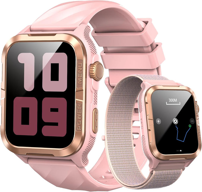 IOWODO GPS Smart Watch for Men with ChatGPT, Compass & Flashlight/2 Straps