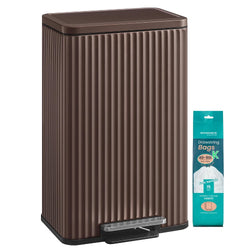 SONGMICS Trash Can, 13 Gallon (50 L), Stainless Steel, with Lid, Pedal
