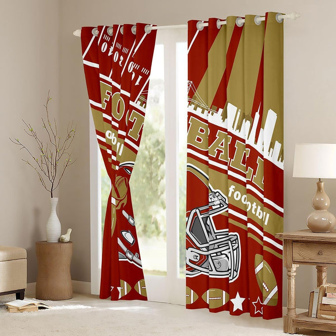 Feelyou Football Blackout Curtains for Bedroom Living Room