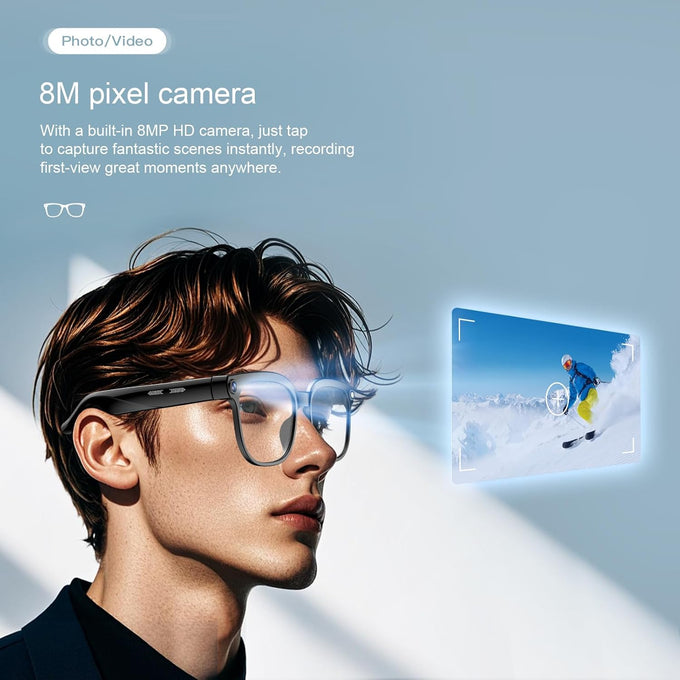 AI Glasses with Camera, 4K Video, 8MP Camera, Translation Smart