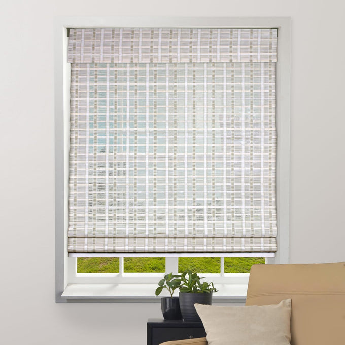 ARLO BLINDS Bamboo Roman Shades w/Valance 34" W x 60" H, Tuscan