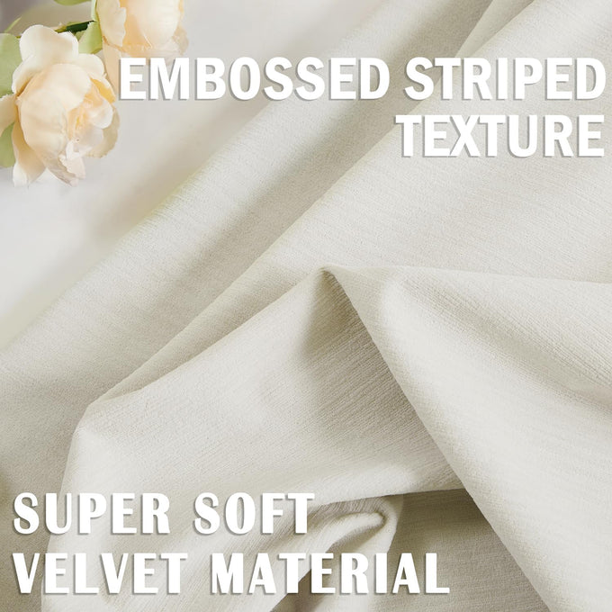 Kayne Studio Grayish White Velvet Pinch Pleated Back Tab Curtains 112 Inch