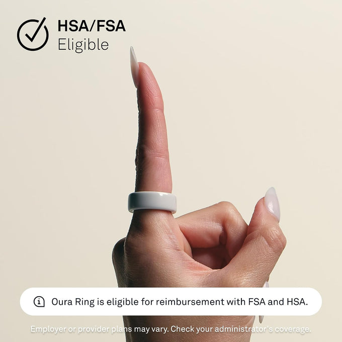 OURA Ring 4 Smart Ring - Ceramic Cloud - Size 15