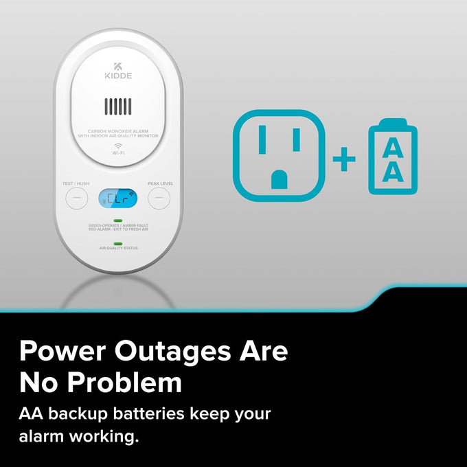 Kidde Smart CO Detector + Indoor Air Quality, Plug-in & AA Battery, COPDLQW