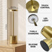 Cordless Table Lamp Set of 2, Gold Rechargeable Table Light