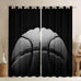 jejeloiu Basketball Gaming Sports Curtains Window Room Decor 52 x 84 Inch