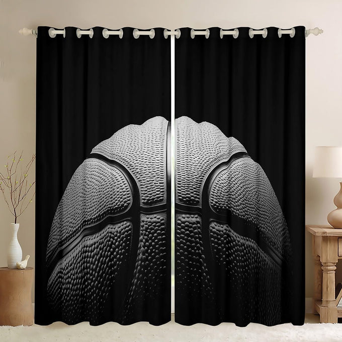 jejeloiu Basketball Gaming Sports Curtains Window Room Decor 52 x 84 Inch
