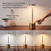 Cordless Table Lamp Set of 2, Gold Rechargeable Table Light