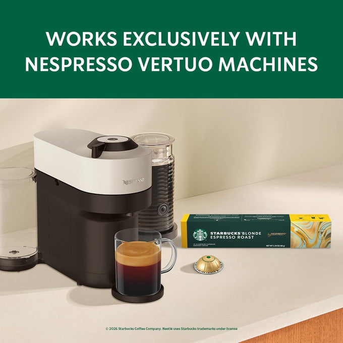 Starbucks by Nespresso Vertuo, Blonde Roast Espresso, 50-count