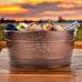 BREKX 25-Quart Tub for Firewood Storage Rack Log Holder - Heavy-Duty Portable Galvanized Tub with Handles for Indoor/Outdoor (Bronze Paw)