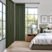 MIULEE Olive Green Pinch Pleated 100% Blackout Linen Curtains 40x84 Inches