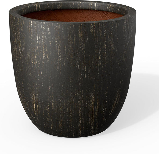 Kante Modern Home Minimalist 14" Dia Blue Gray Concrete Bowl Planter