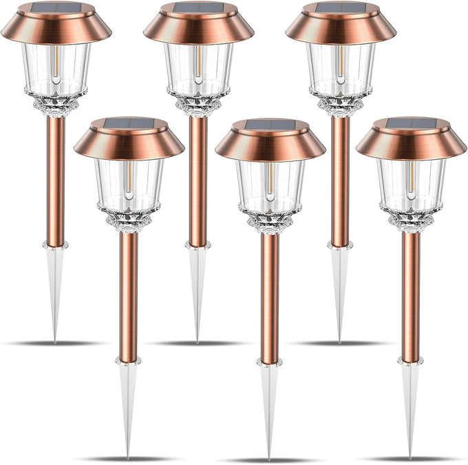 XMCOSY+ Solar Pathway Lights Outdoor, 6 Pack Solar Light Outdoor Waterproof