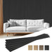 IMXPW 4-Piece Acoustic Wood Wall Panels, 3D Fluted Soundproof Wood Slat Wall Panels for Interior Wall Decor, 94.5" x 7.9"-Black