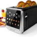 Inspirex Touch Screen Display Smart Toaster, 2 Slice with 8 Bread Type and 7 Browning Modes, Automatic Lowering and Raising, Digital Countdown, Modern Style, Stainless Steel