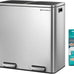 SONGMICS Trash Can, 2 x 8 Gallon (2 x 30 L), Silver and Black
