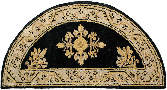 Minuteman International Noir Jardin Wool Hearth Rug, Half Round