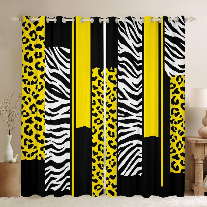 Feelyou Leopard Zebra Cheetah Curtains Living Room 2 Panels 52 x 84 Inch