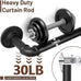 Zeerobee 2 Pack Curtain Rods 72-144", 1 Inch Industrial Black Curtain Rod
