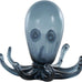 Deco 79 Glass Octopus Decorative Sculpture Cute Ombre Home Decor Statue with Curved Tentacles, Accent Figurine 9" x 9" x 8", Dark Blue