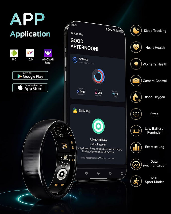 Smart Ring for Women Men - Gen 4 SR06 with 24-Hour Sleep Tracking