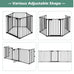 Costzon Baby Safety Gate, 121 Inch Length 5 Panel Adjustable Wide Fireplace Fence, BBQ Metal Fire Screen Gate, Pet Isolation Fence with Walk-Through Door, Freestanding Pets Gate