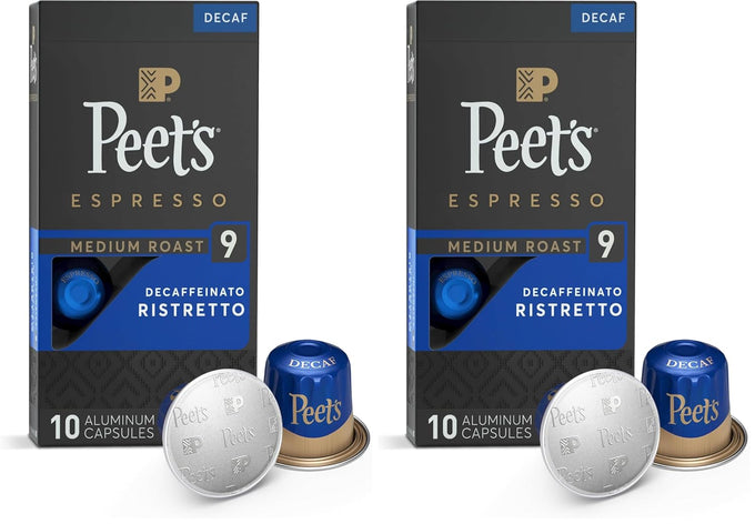 Peet's Coffee Espresso Capsules, Medium Roast, Decaffeinato Ristretto, 50CT