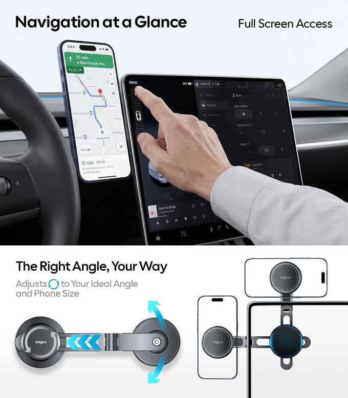 Wigoo for Tesla Model 3/Y/YL/X/S Phone Mount, OEM-Style, Strongest Magnet