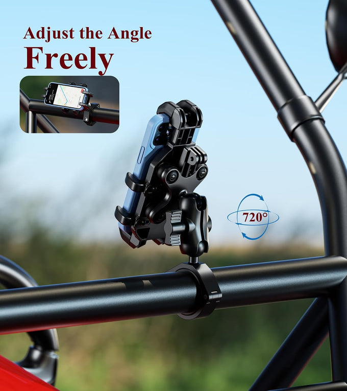 BRCOVAN Heavy Duty UTV Phone Mount Holder with Vibration Dampener