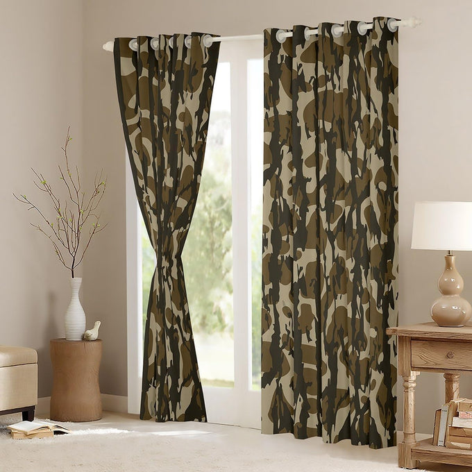 Feelyou Camouflage Camo Treatments Window Curtain 2 Panels 52 x 90 Inch