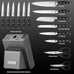 McCook® Knife Sets,German Stainless Steel Kitchen Knife Block Set with Built-in Sharpener