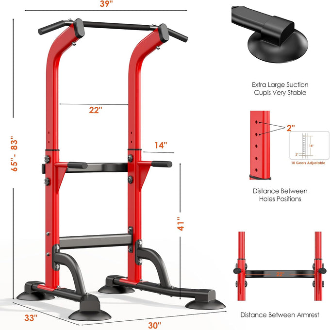 SogesPower Power Tower Dip Station Pull Up Bar Station for Home Gym