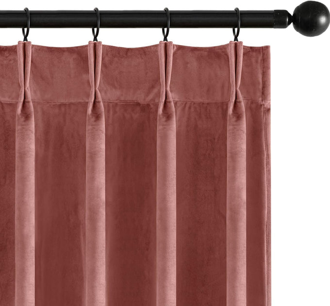 MIULEE Velvet Pinch Pleated Extra Wide Olive Green Blackout Curtains 60x84