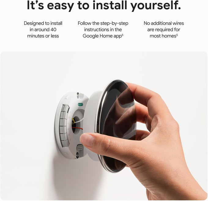 Google Nest Learning Thermostat (4th gen) + Nest Temperature Sensor (2nd gen) - Obsidian